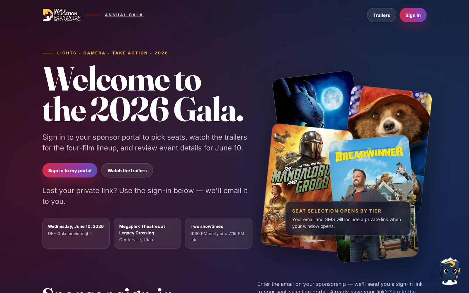 Annual Gala 2026 — event site and sponsor portal